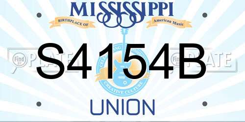 S4154B Mississippi License Plate