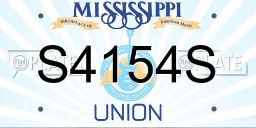 S4154S Mississippi License Plate