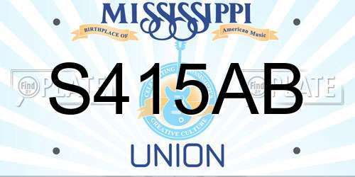 S415AB Mississippi License Plate