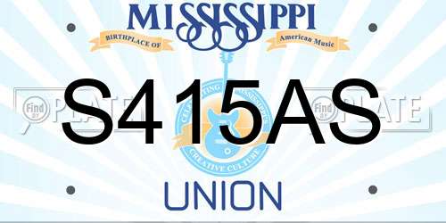 S415AS Mississippi License Plate