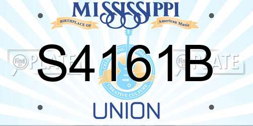 S4161B Mississippi License Plate