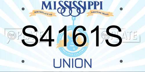 S4161S Mississippi License Plate