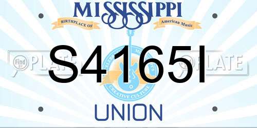 S4165I Mississippi License Plate