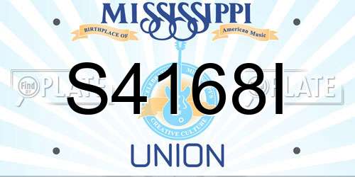 S4168I Mississippi License Plate