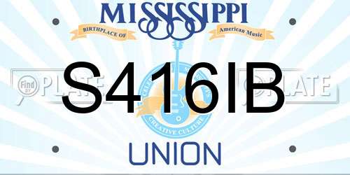 S416IB Mississippi License Plate