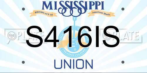 S416IS Mississippi License Plate