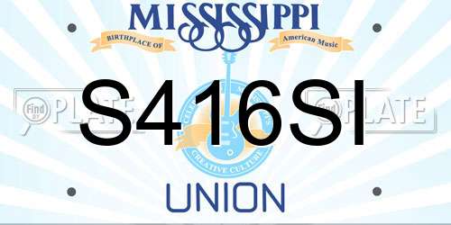 S416SI Mississippi License Plate