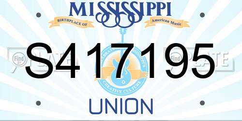 S417195 Mississippi License Plate