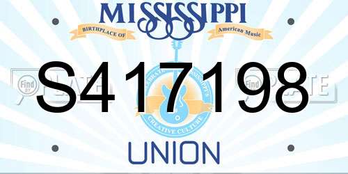 S417198 Mississippi License Plate