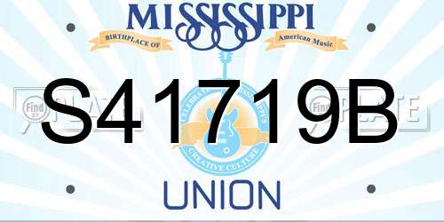 S41719B Mississippi License Plate