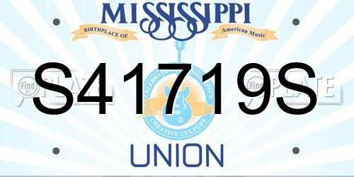 S41719S Mississippi License Plate