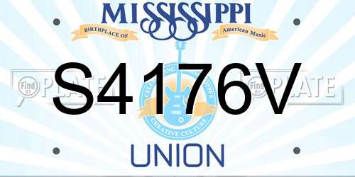 S4176V Mississippi License Plate