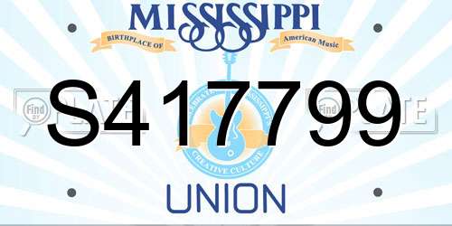 S417799 Mississippi License Plate