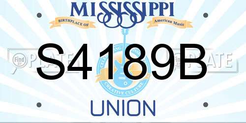S4189B Mississippi License Plate