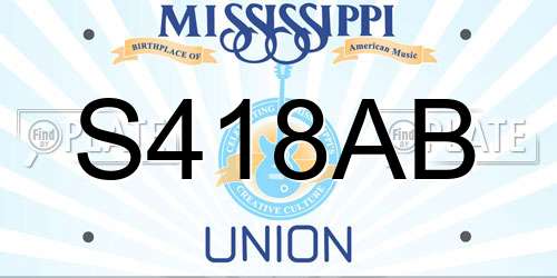 S418AB Mississippi License Plate