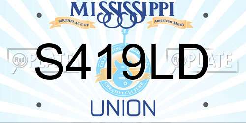 S419LD Mississippi License Plate