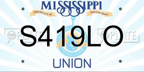 S419LO Mississippi License Plate