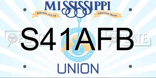 S41AFB Mississippi License Plate