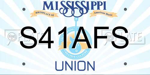 S41AFS Mississippi License Plate