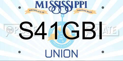 S41GBI Mississippi License Plate