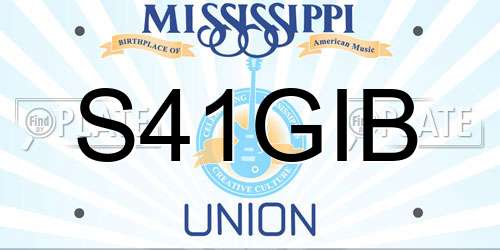 S41GIB Mississippi License Plate