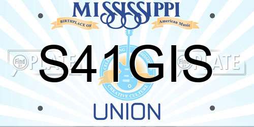 S41GIS Mississippi License Plate