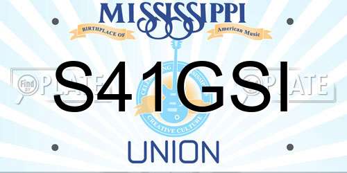S41GSI Mississippi License Plate