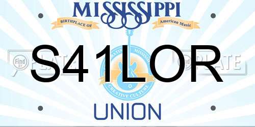 S41LOR Mississippi License Plate