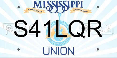 S41LQR Mississippi License Plate