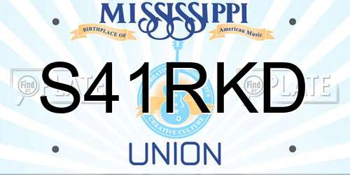 S41RKD Mississippi License Plate