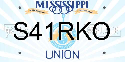 S41RKO Mississippi License Plate