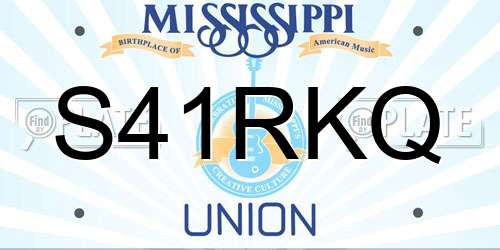 S41RKQ Mississippi License Plate