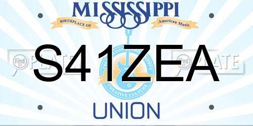 S41ZEA Mississippi License Plate