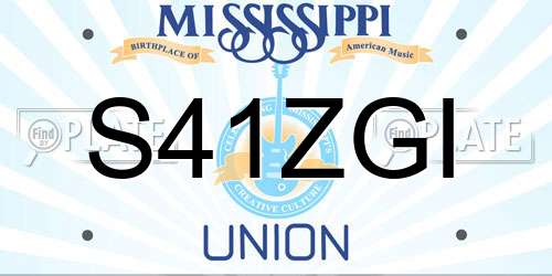 S41ZGI Mississippi License Plate