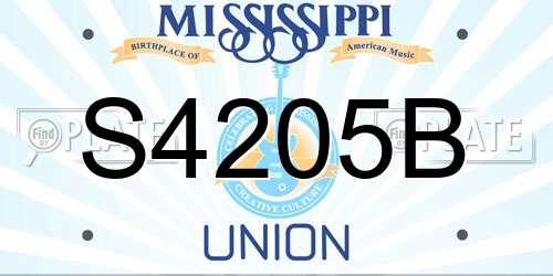 S4205B Mississippi License Plate