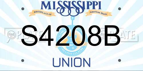 S4208B Mississippi License Plate