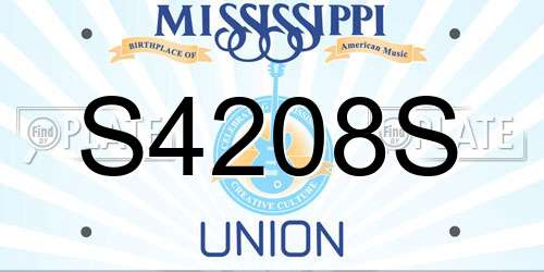 S4208S Mississippi License Plate