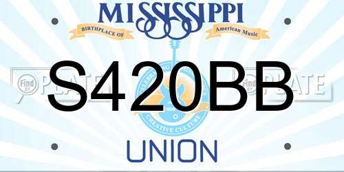 S420BB Mississippi License Plate