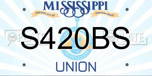 S420BS Mississippi License Plate