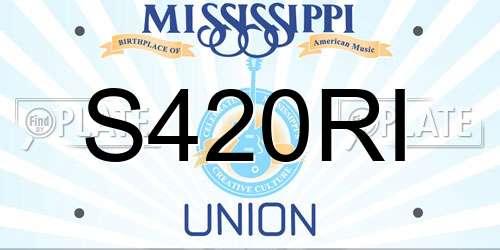 S420RI Mississippi License Plate