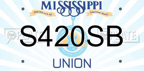 S420SB Mississippi License Plate