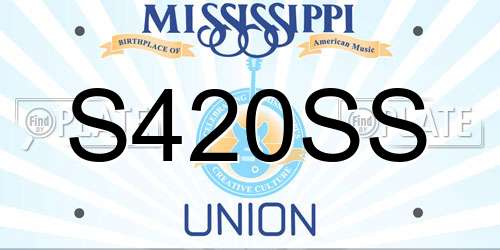 S420SS Mississippi License Plate