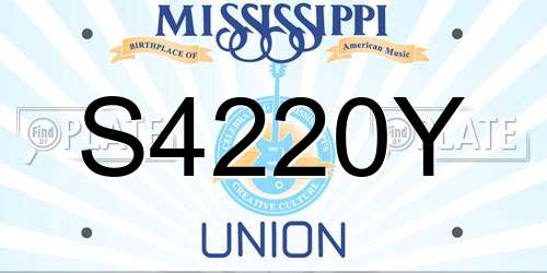 S4220Y Mississippi License Plate
