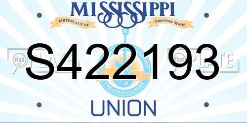 S422193 Mississippi License Plate