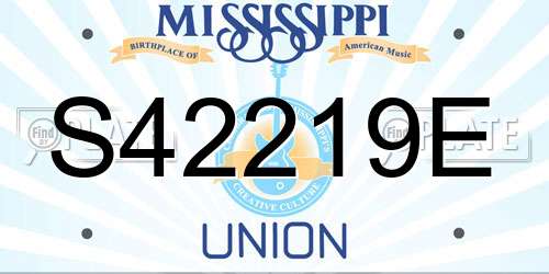 S42219E Mississippi License Plate