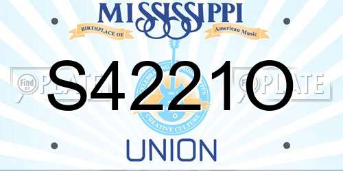 S4221O Mississippi License Plate