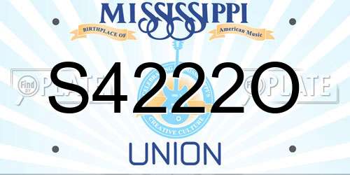 S4222O Mississippi License Plate