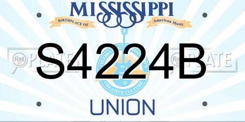S4224B Mississippi License Plate