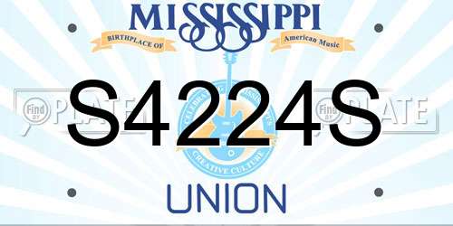 S4224S Mississippi License Plate