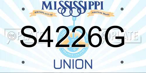 S4226G Mississippi License Plate